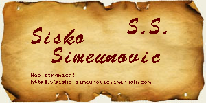 Sisko Simeunović vizit kartica